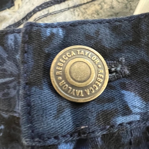 Rebecca Taylor Floral Print Jeans Blue Cotton Blend Casual Denim - Picture 8 of 10